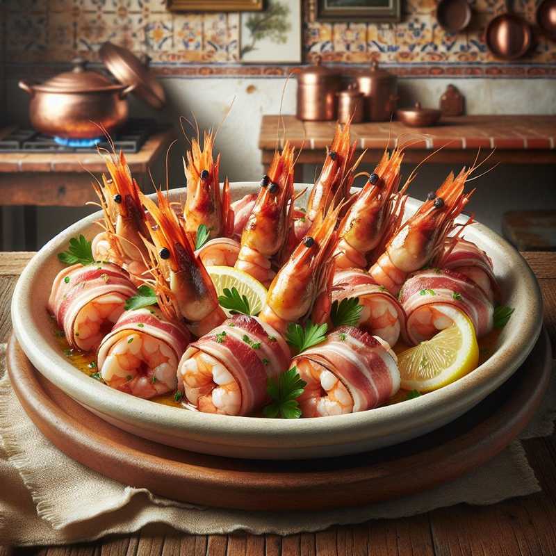 Prawns Wrapped in Bacon