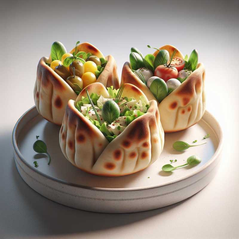 Piadina Baskets with a Trio of Salads