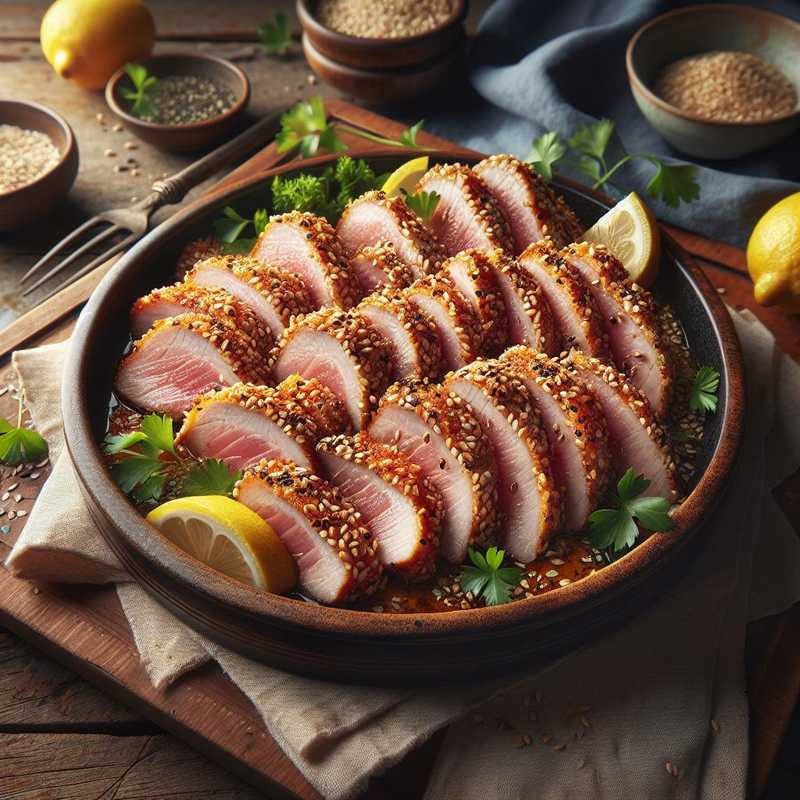 Pork Loin Slices with Sesame Seeds