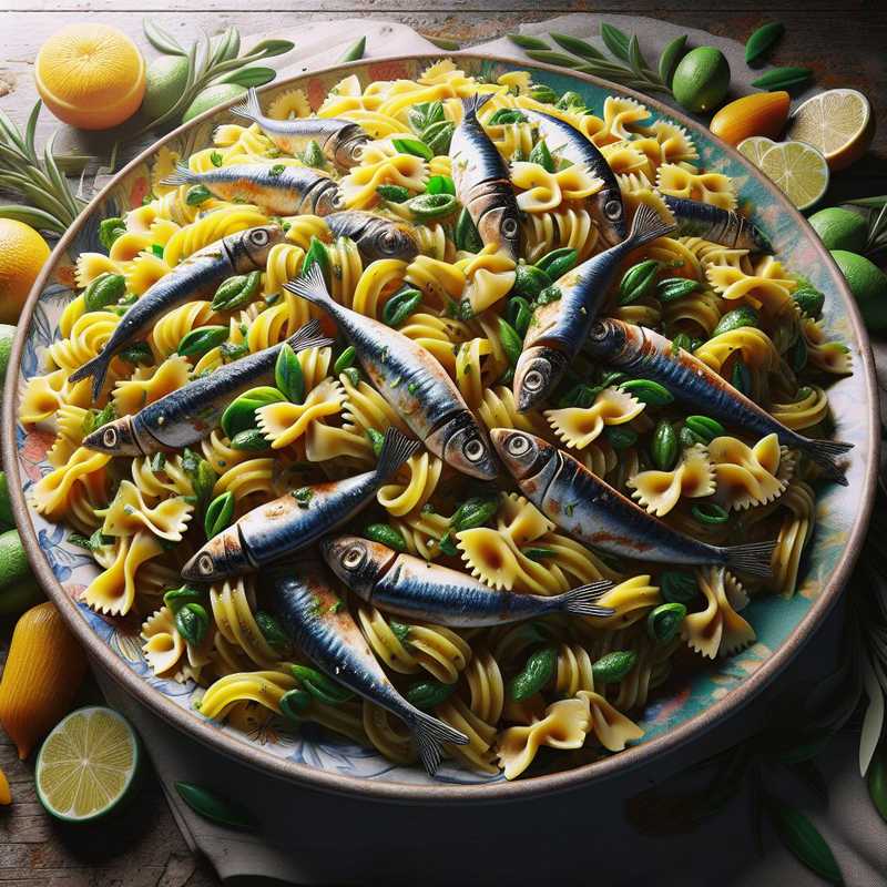 Pasta with herbs and anchovies
