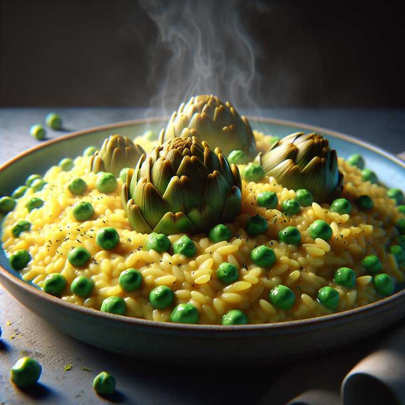Rice with artichokes and peas