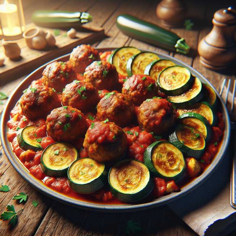 Meatballs and Fried Zucchini
