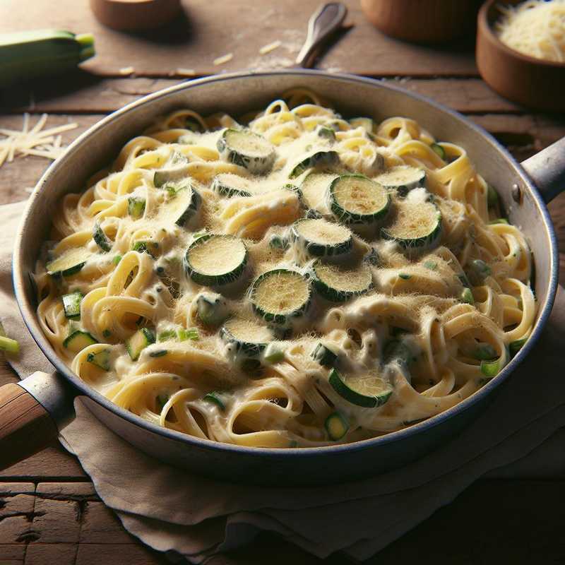 Pasta zucchini and cream cheese