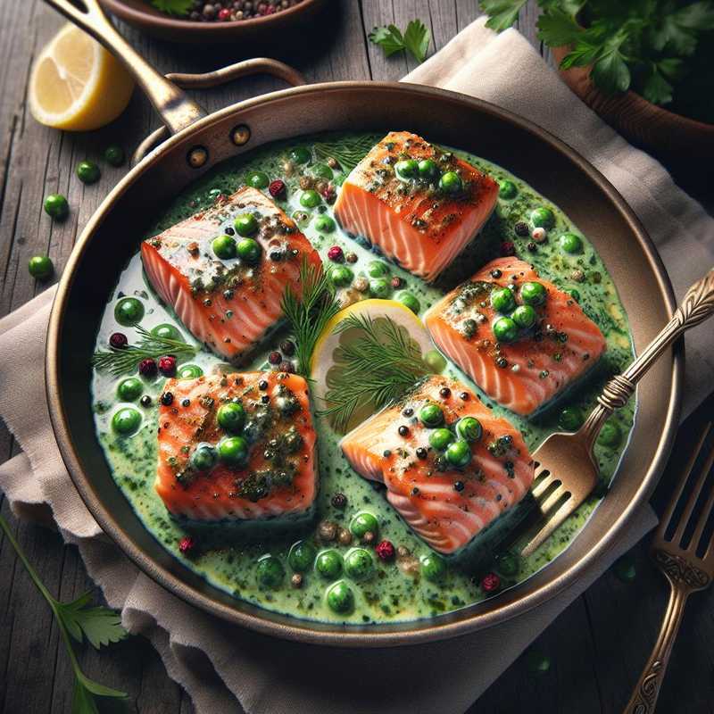 Salmon Medallions with Green Pepper