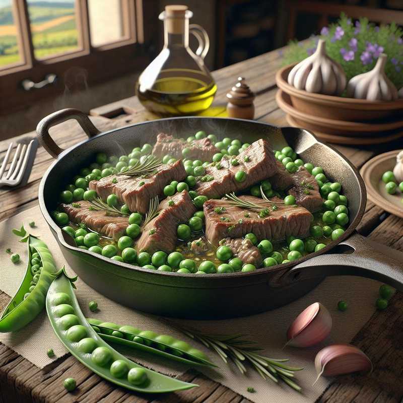 Veal Strips with Peas