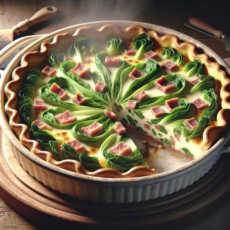 Quiche with Escarole and Diced Cooked Ham