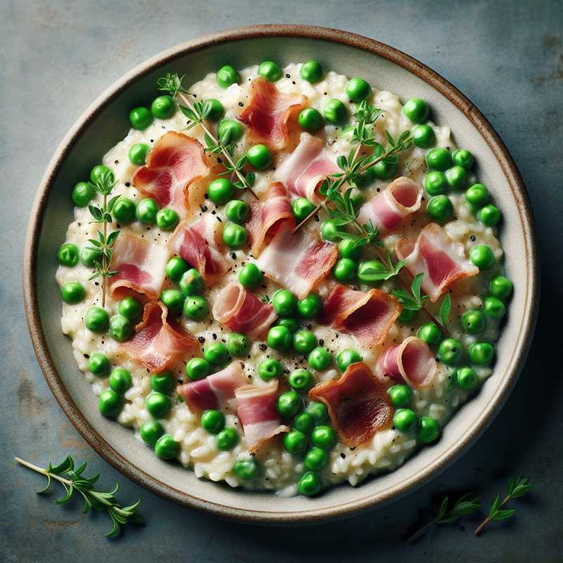 Risotto with Peas, Bacon, and Marjoram