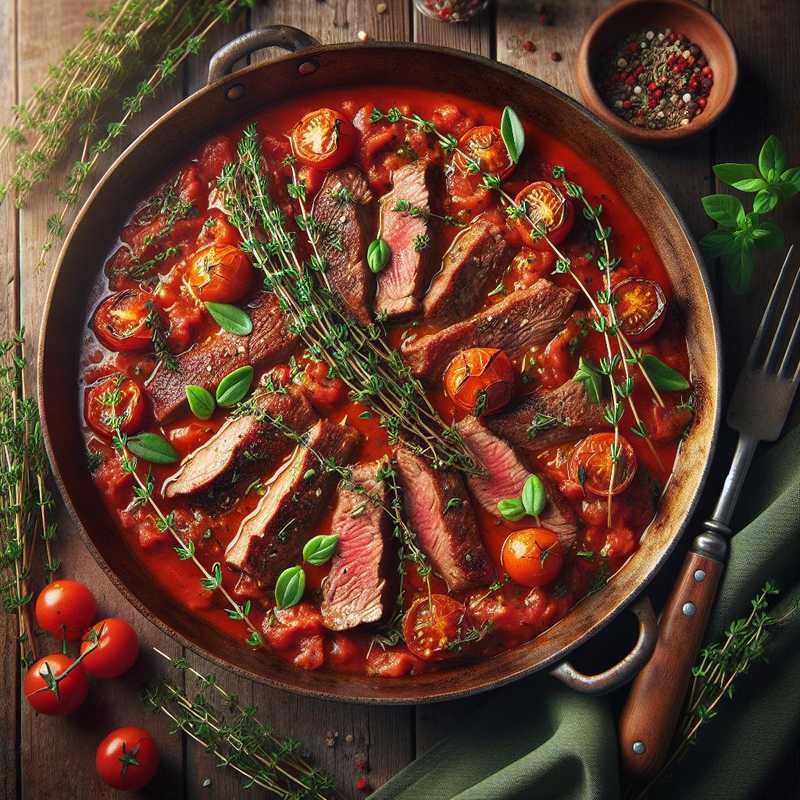 Tomato slices with thyme and marjoram
