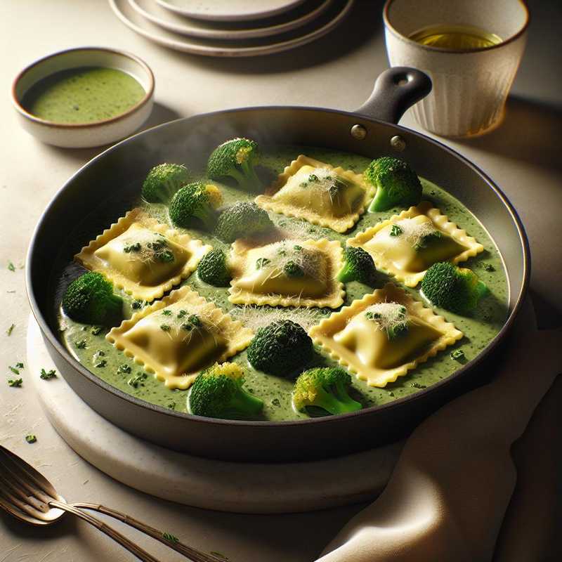 Lean Ravioli in Broccoli Sauce
