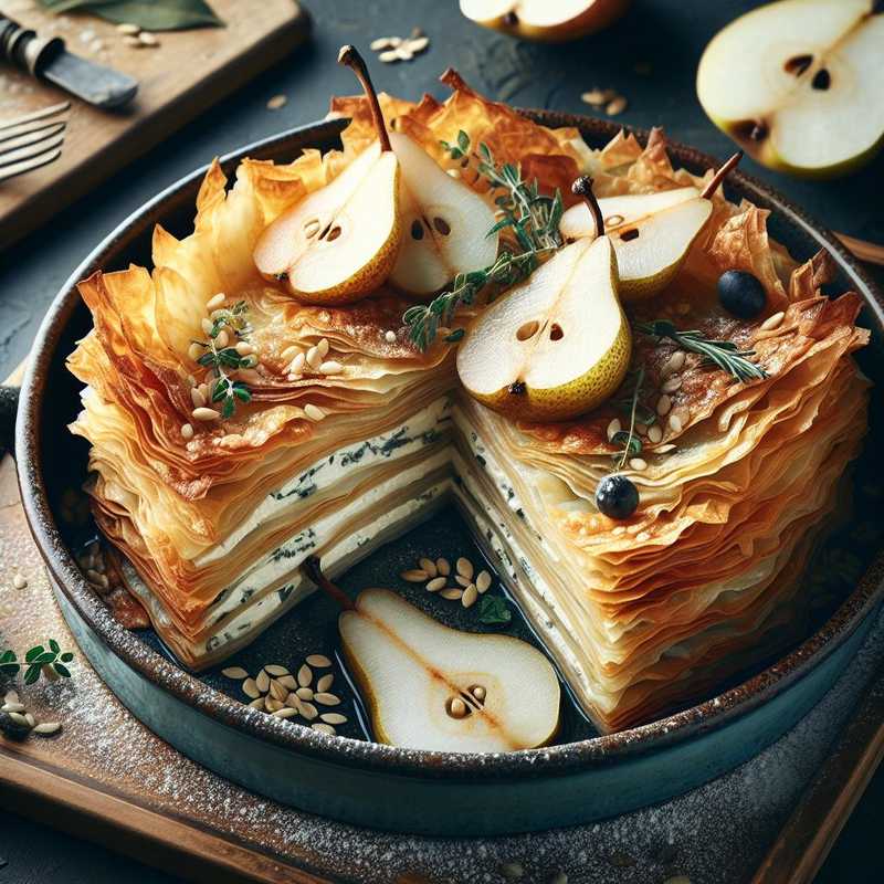 Phyllo Pastry Mille-feuille with Pears and Brie