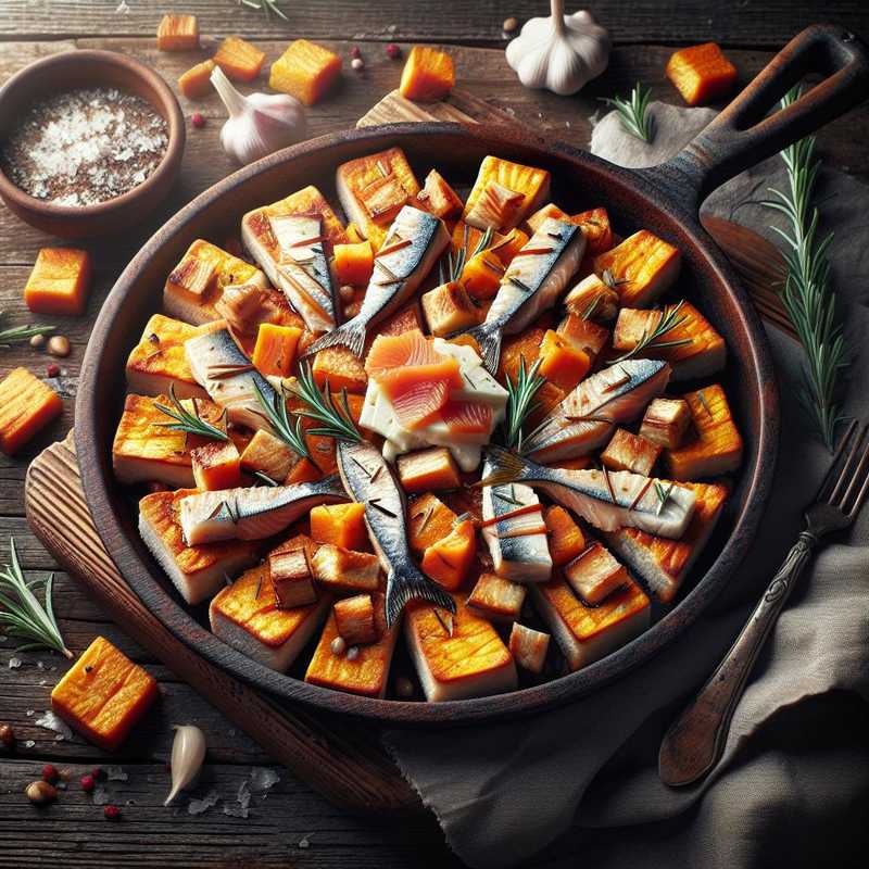 Sweet Potato Crostini with Swordfish and Stracchino