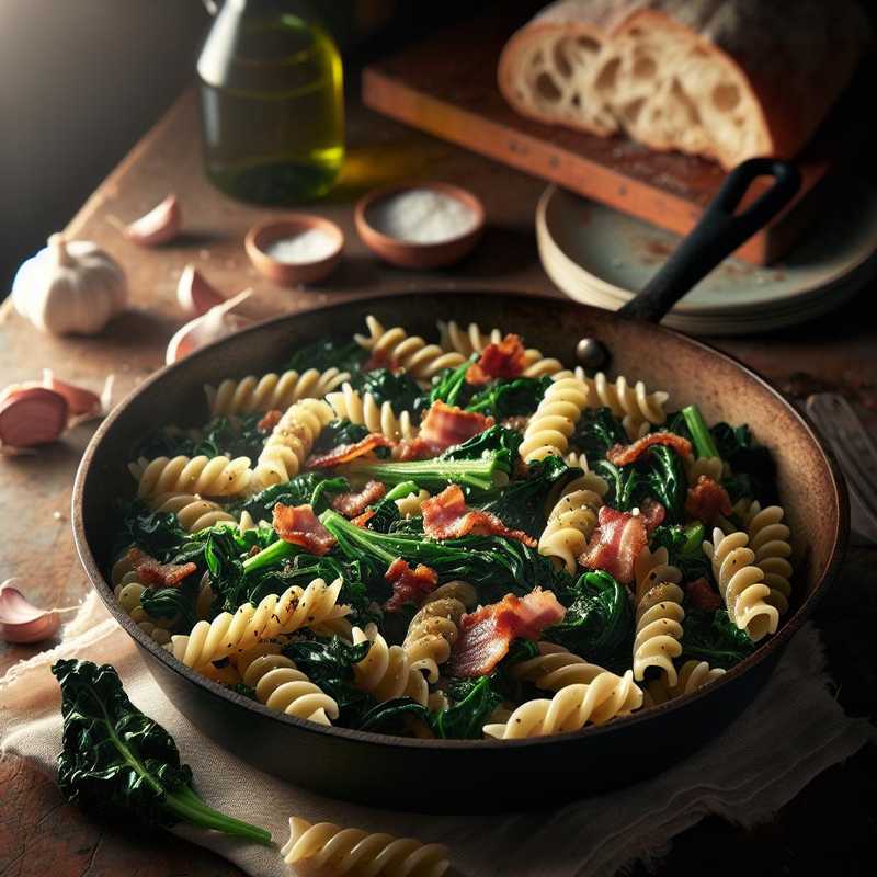 Fusilli with Black Kale and Pancetta