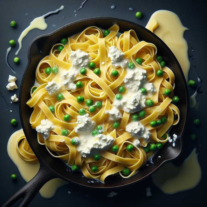 Tagliatelle with peas and ricotta