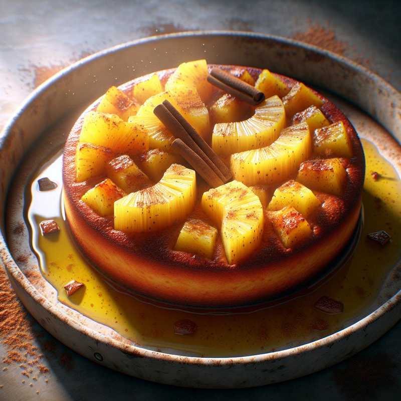 Pineapple, Oil, and Cinnamon Cake