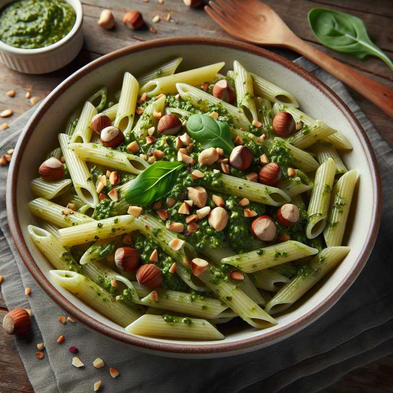 Cold Penne with Arugula and Hazelnut Pesto