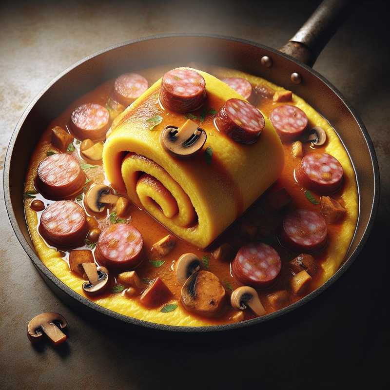 Polenta Roll with Sausage and Mushrooms
