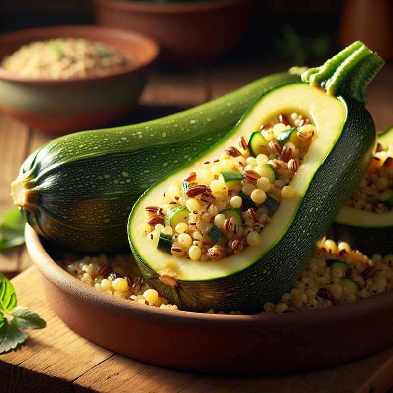 Zucchini Stuffed with Cereals and Quinoa