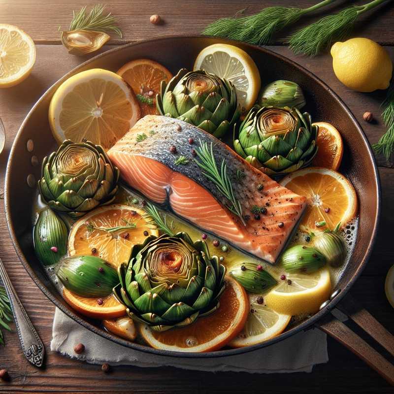 Salmon, Artichokes, and Citrus