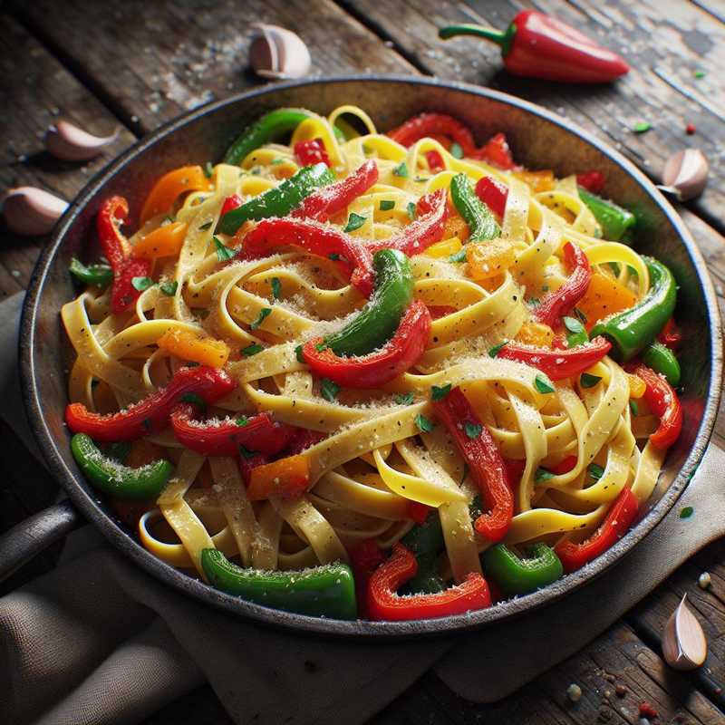 Fettuccine with Bell Peppers