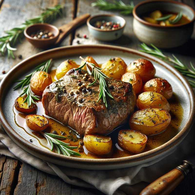 Veal baked in the oven