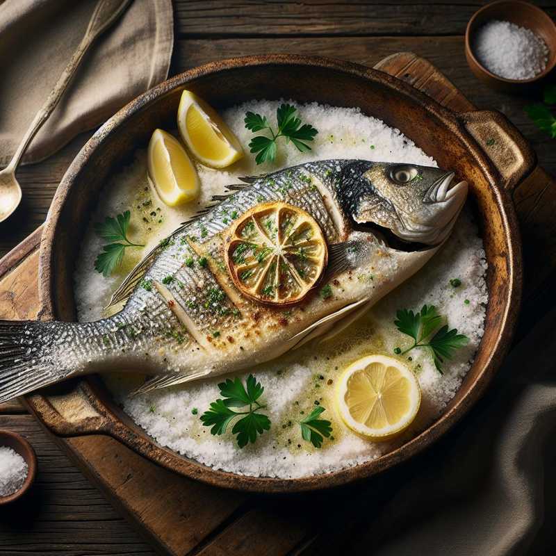 Sea bass in salt