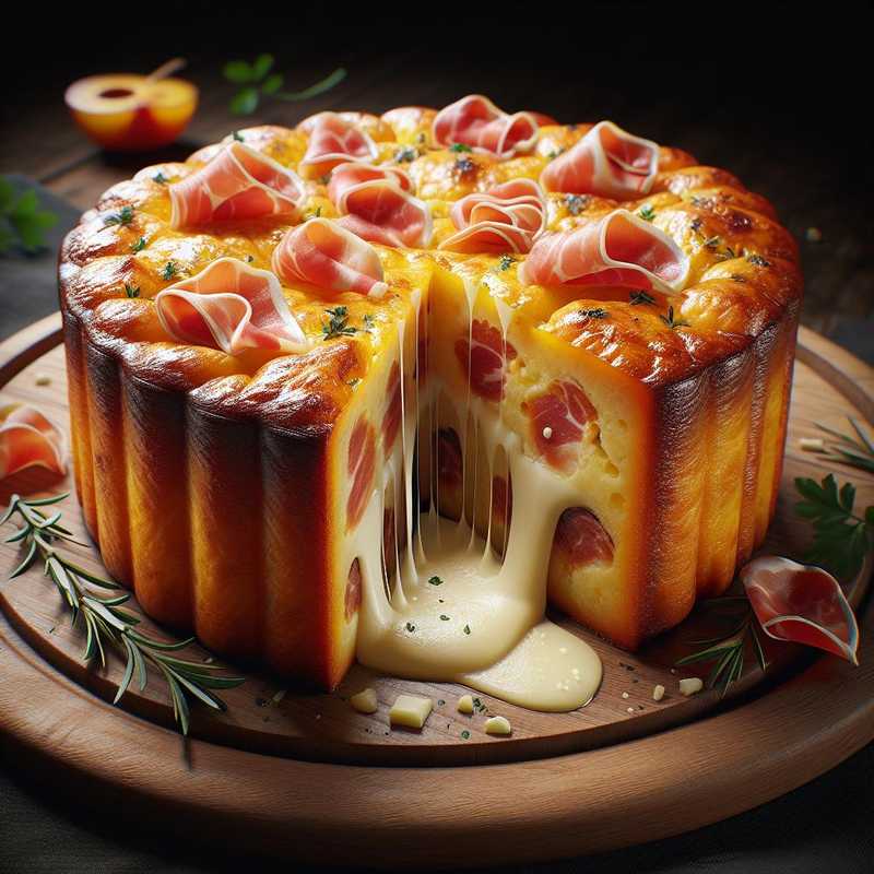 Savory Plum Cake with Ham and Cheese