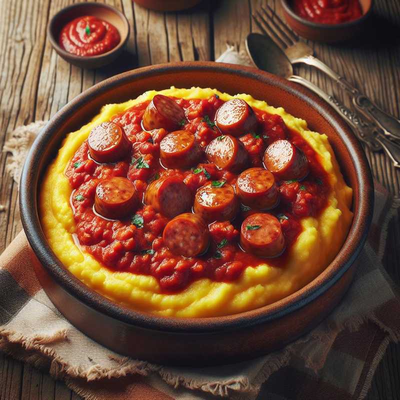 Polenta with Tomato Sauce and Sausages