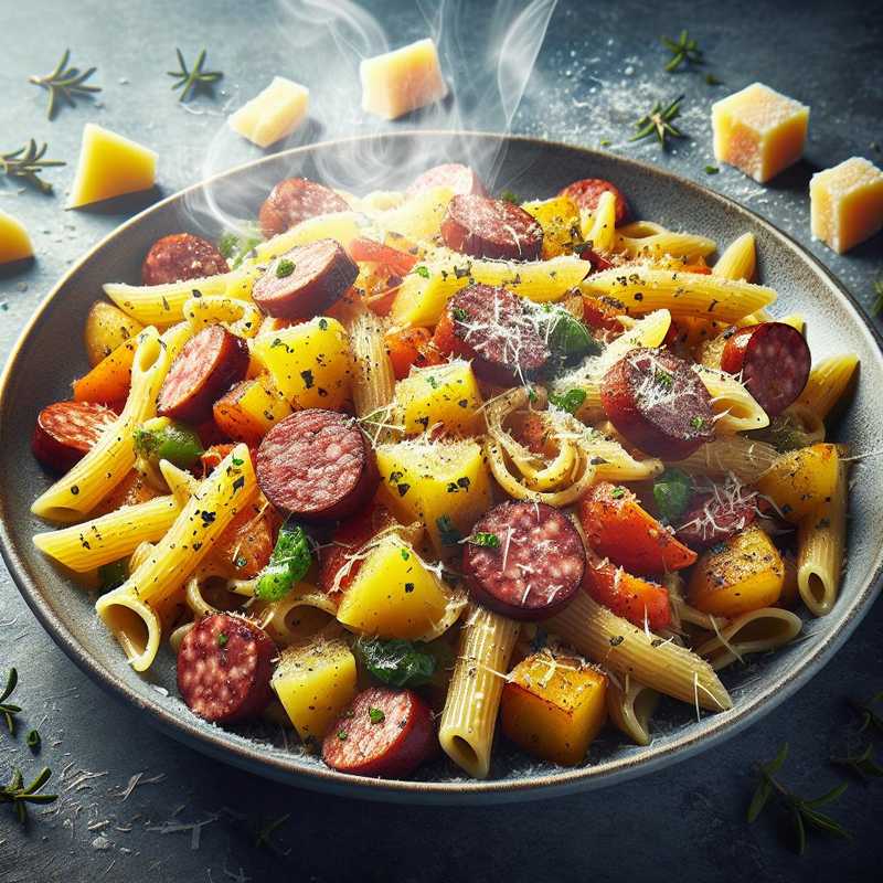 Pasta with potatoes and sausage