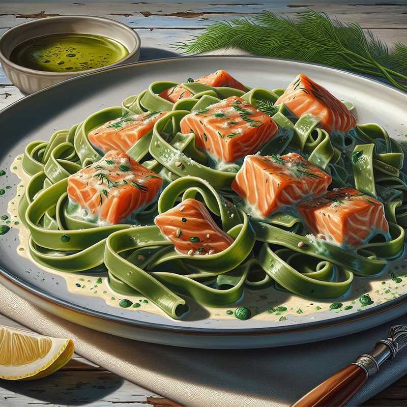 Green Tagliatelle with Salmon