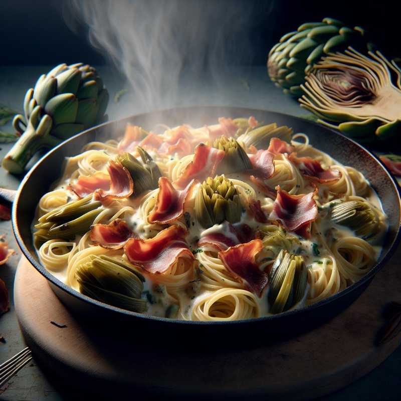 Vermicelli with Artichoke Cream and Speck