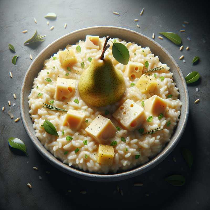 Pannerone cheese and pear risotto