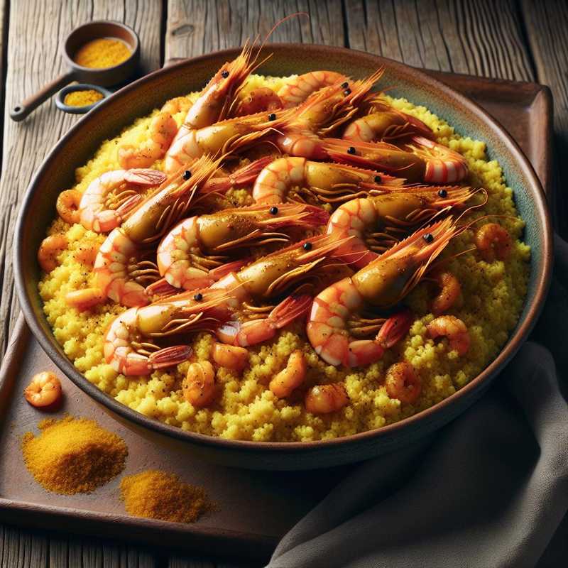 Couscous con curry e gamberi