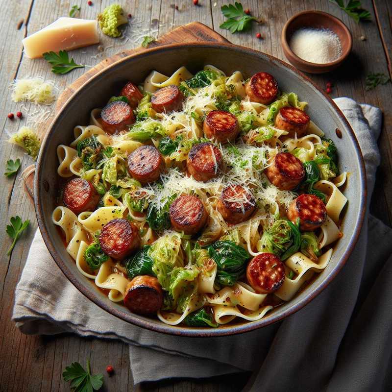 Pasta with Cabbage and Sausage