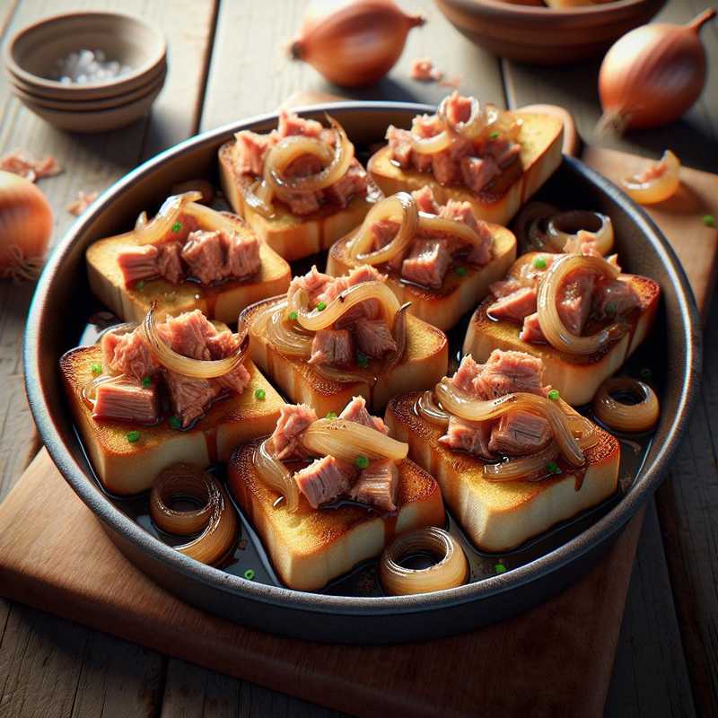 Crostini with Tuna and Caramelized Onions