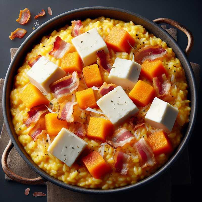Pumpkin Risotto with Robiola Cheese and Crispy Pancetta