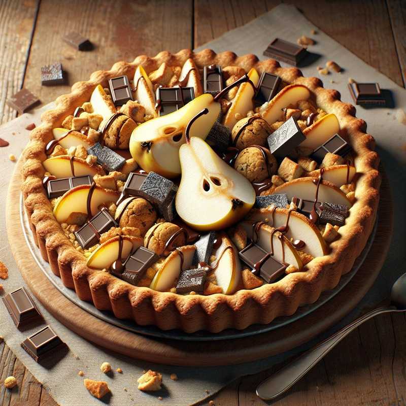 Pear, Amaretti, and Chocolate Pie