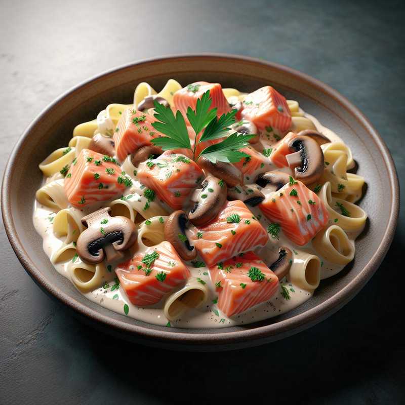 Pasta with Salmon and Mushrooms