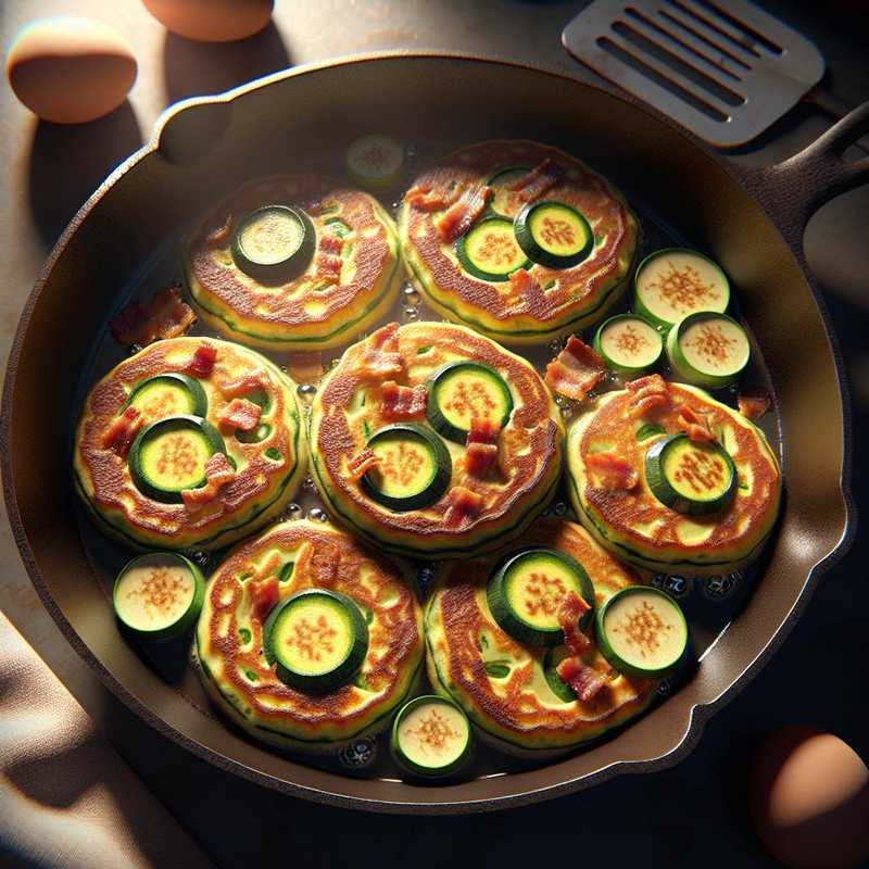 Pancake salati zucchine e pancetta