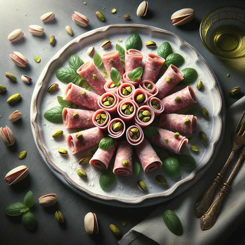 Snowflake Puffs with Mortadella and Pistachio