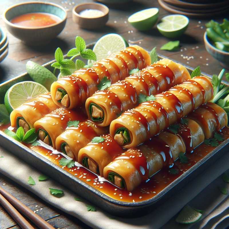 Vietnamese Spring Rolls with Sweet and Sour Sauce