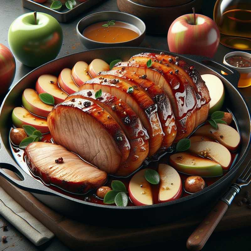 Glazed Pork Rack with Apples