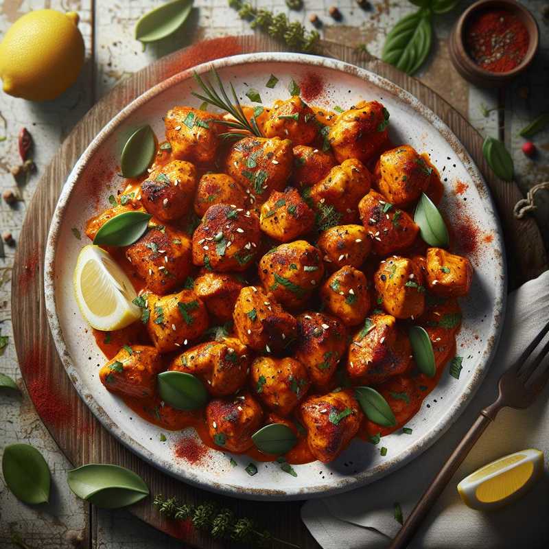 Chicken bites with curry and paprika