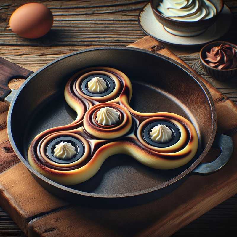 Fidget spinner whipped cream and chocolate cake