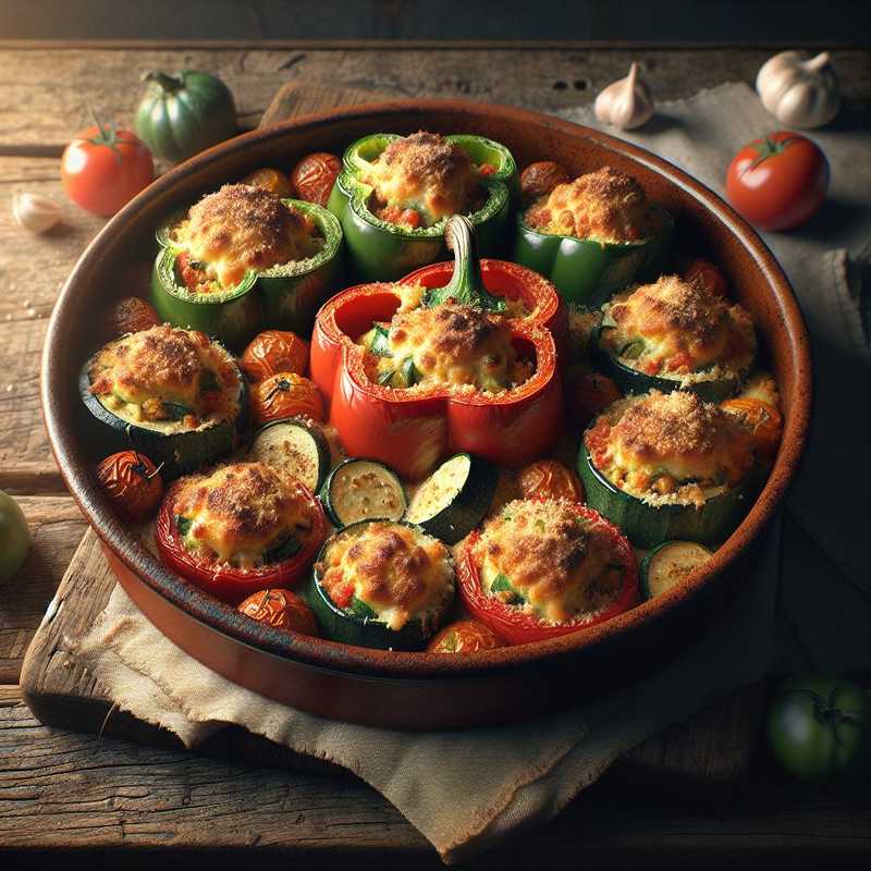 Oven-baked Stuffed Vegetables Gratinated