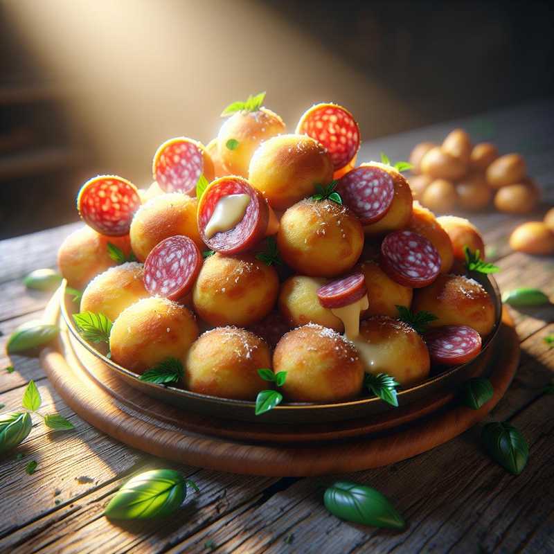 Savory Zeppoline with Salami and Cheese