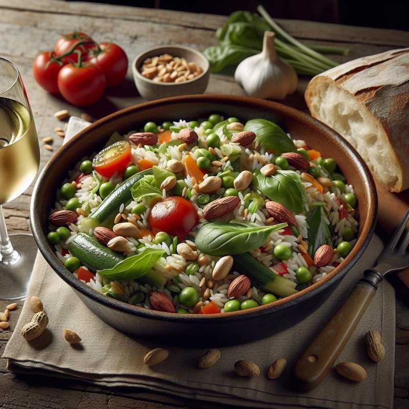 Rice Salad with Vegetables and Peanuts