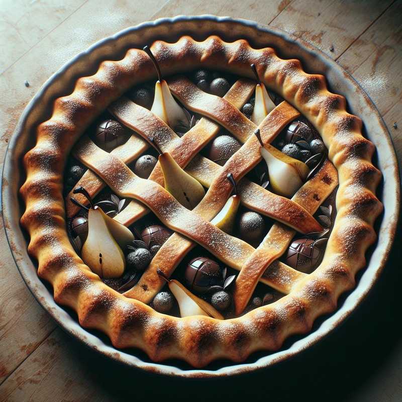 Soft Pear and Chocolate Tart