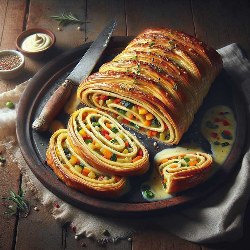 Strudel with vegetable cream