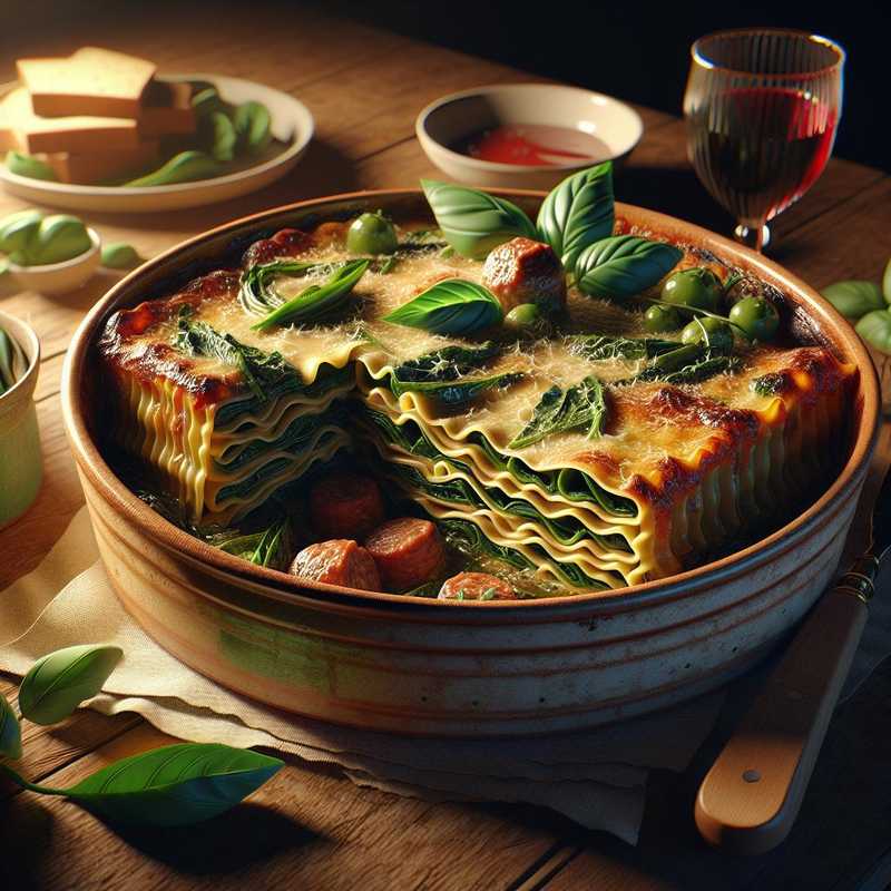 Lasagne with Broccoli Rabe and Sausage