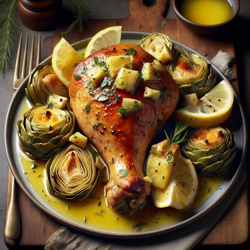 Turkey Silverside with Artichoke and Lemon Sauce